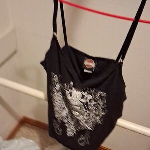 Harley-Davidson Black and White Graphic Camisole
